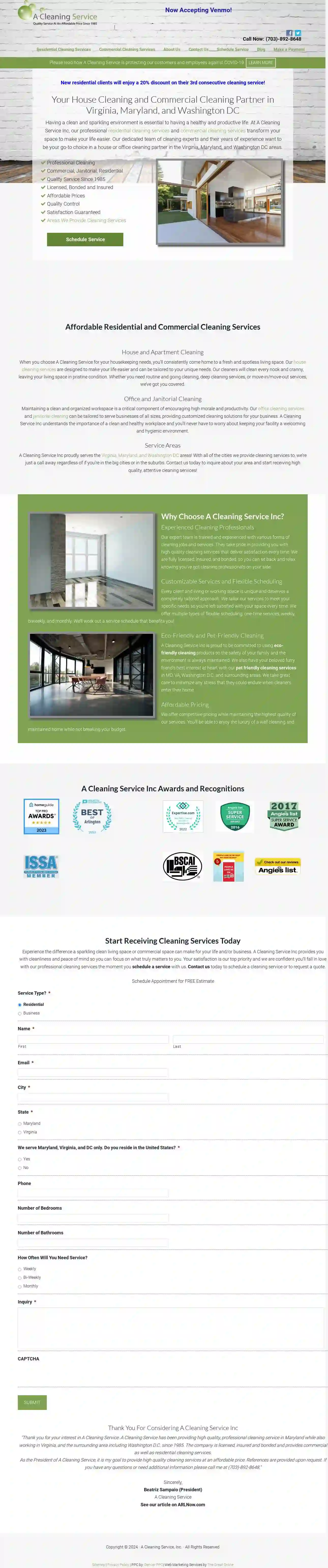 A Cleaning Service Inc