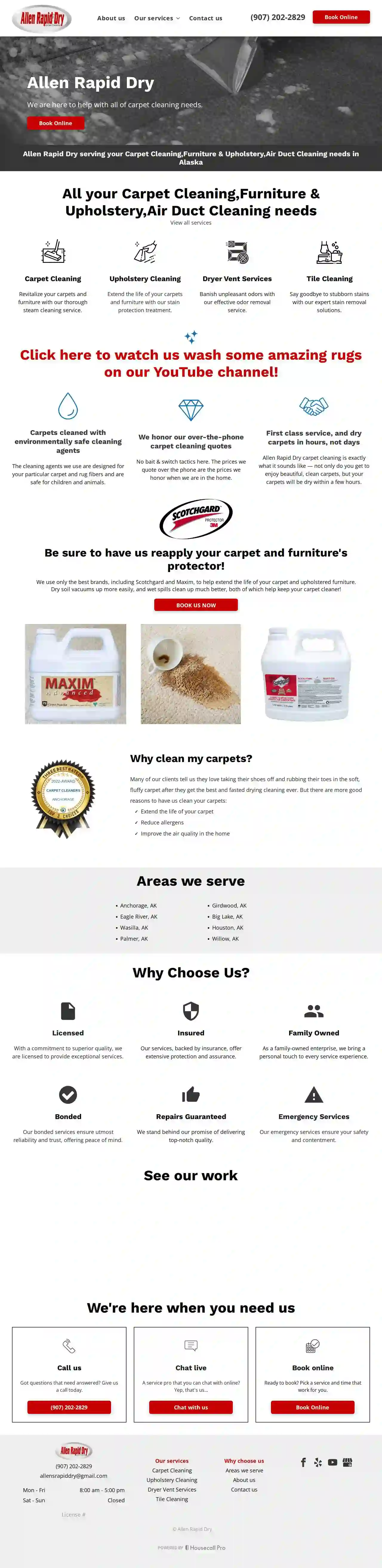 Allen Rapid Dry Carpet Cleaning & Rug Spa (In-plant rug cleaning 106 E. Dowling, unit B!)