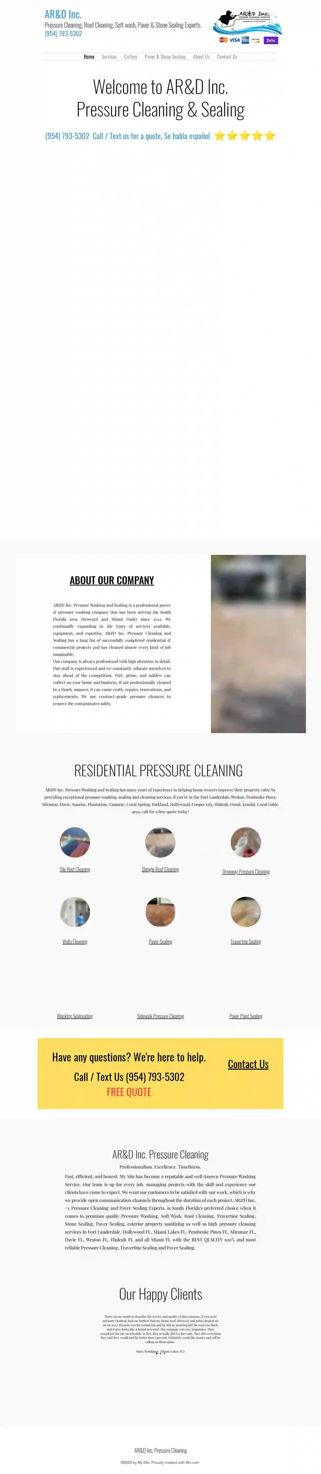 AR&D Inc. #1 Roof Cleaning, Travertine & Paver Sealing, Soft Wash, Pressure Cleaning, Pressure Washing.