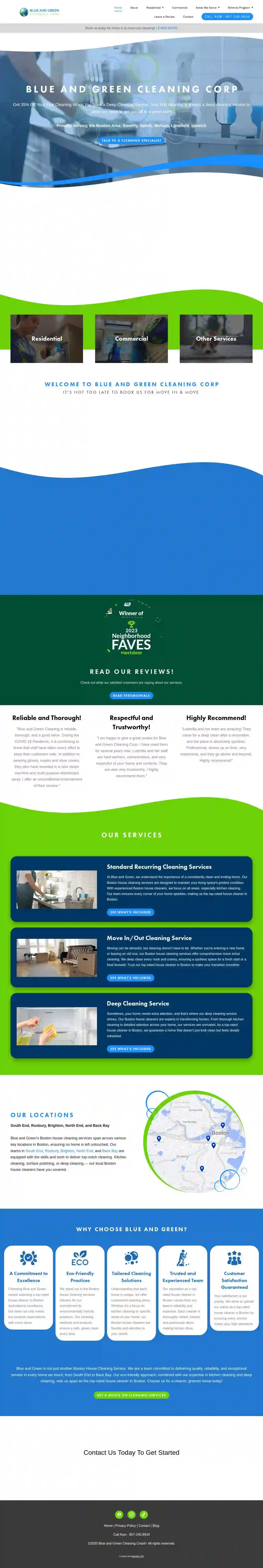 Blue and Green Cleaning Corp