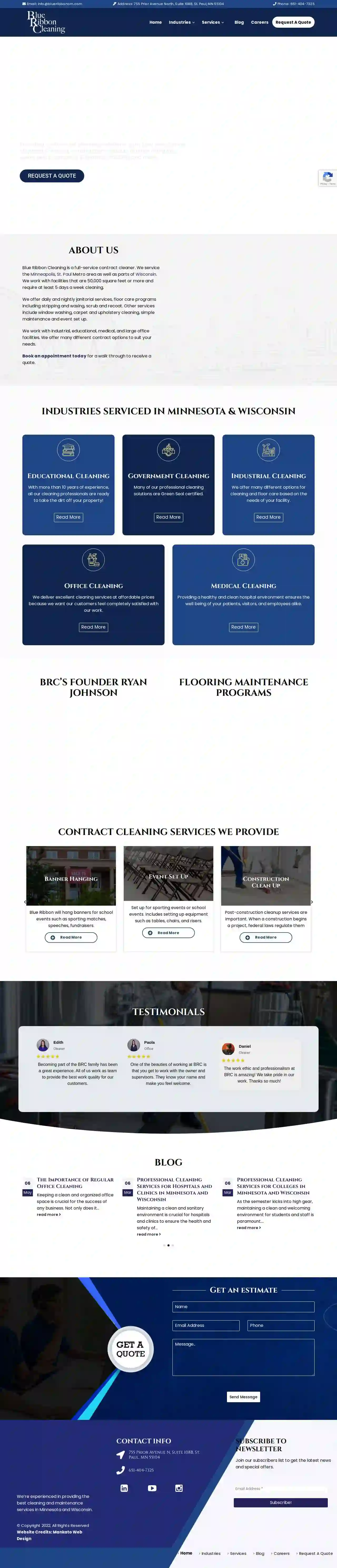 Blue Ribbon Cleaning, Minnesota Commercial Cleaning & Janitorial Services