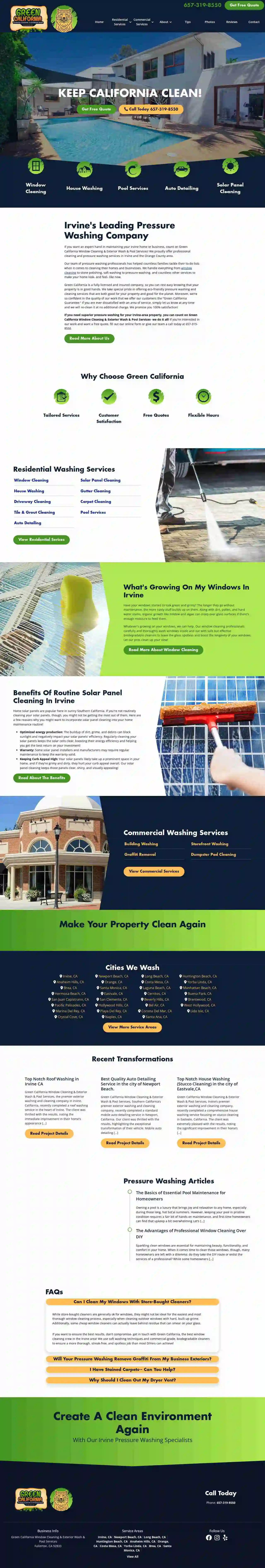 Green California Window Cleaning & Exterior Wash & Pool Services