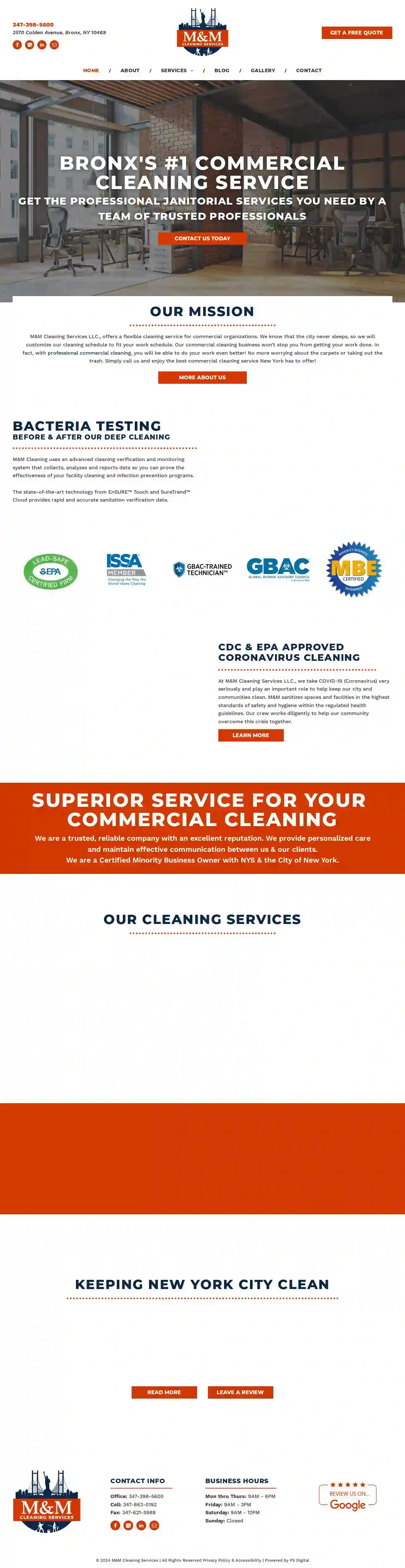 M & M Cleaning Services | Commercial Cleaning Experts