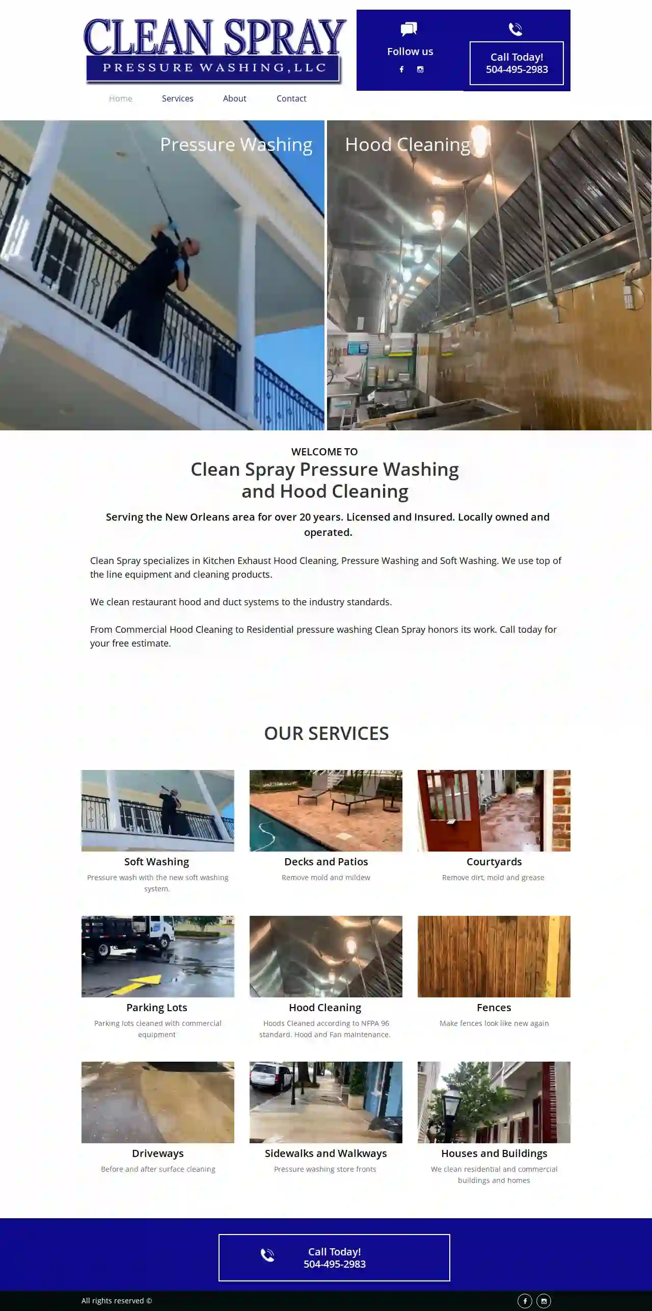 Clean Spray Pressure Washing and Hood Cleaning