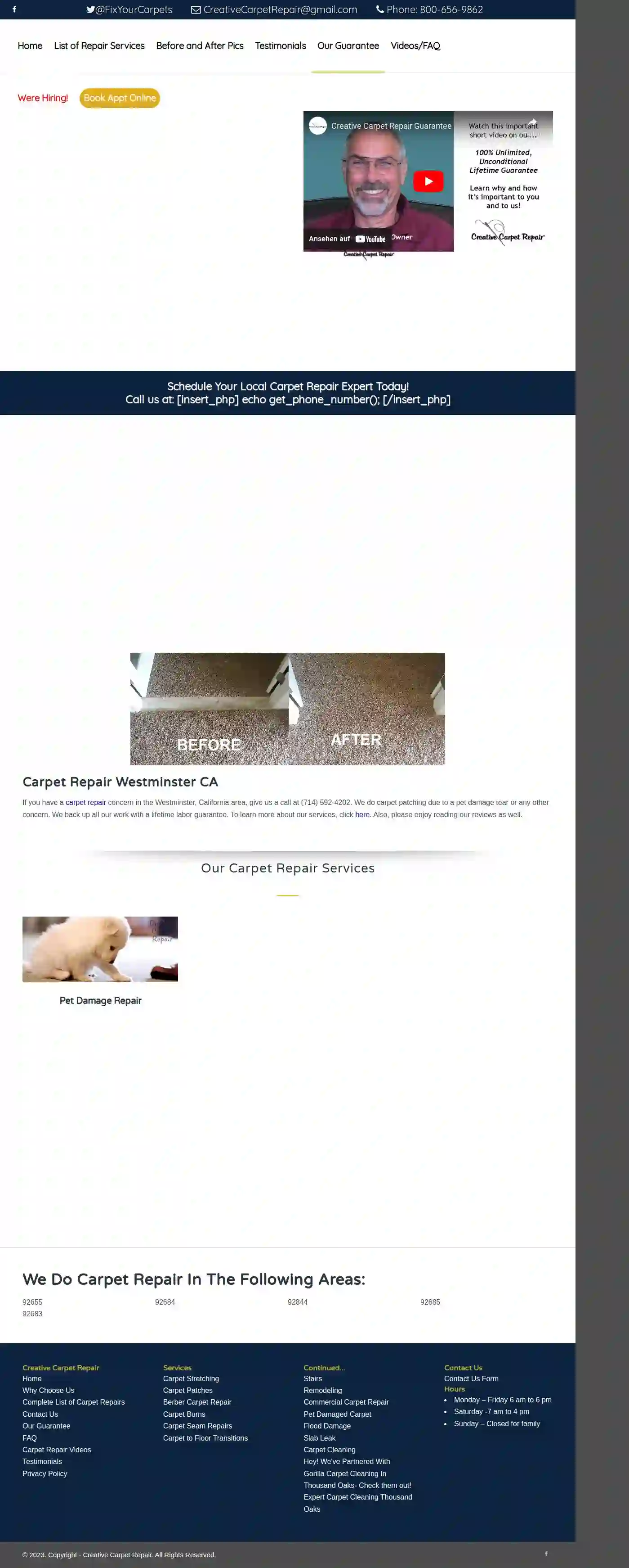 Westminster Carpet Repair & Cleaning