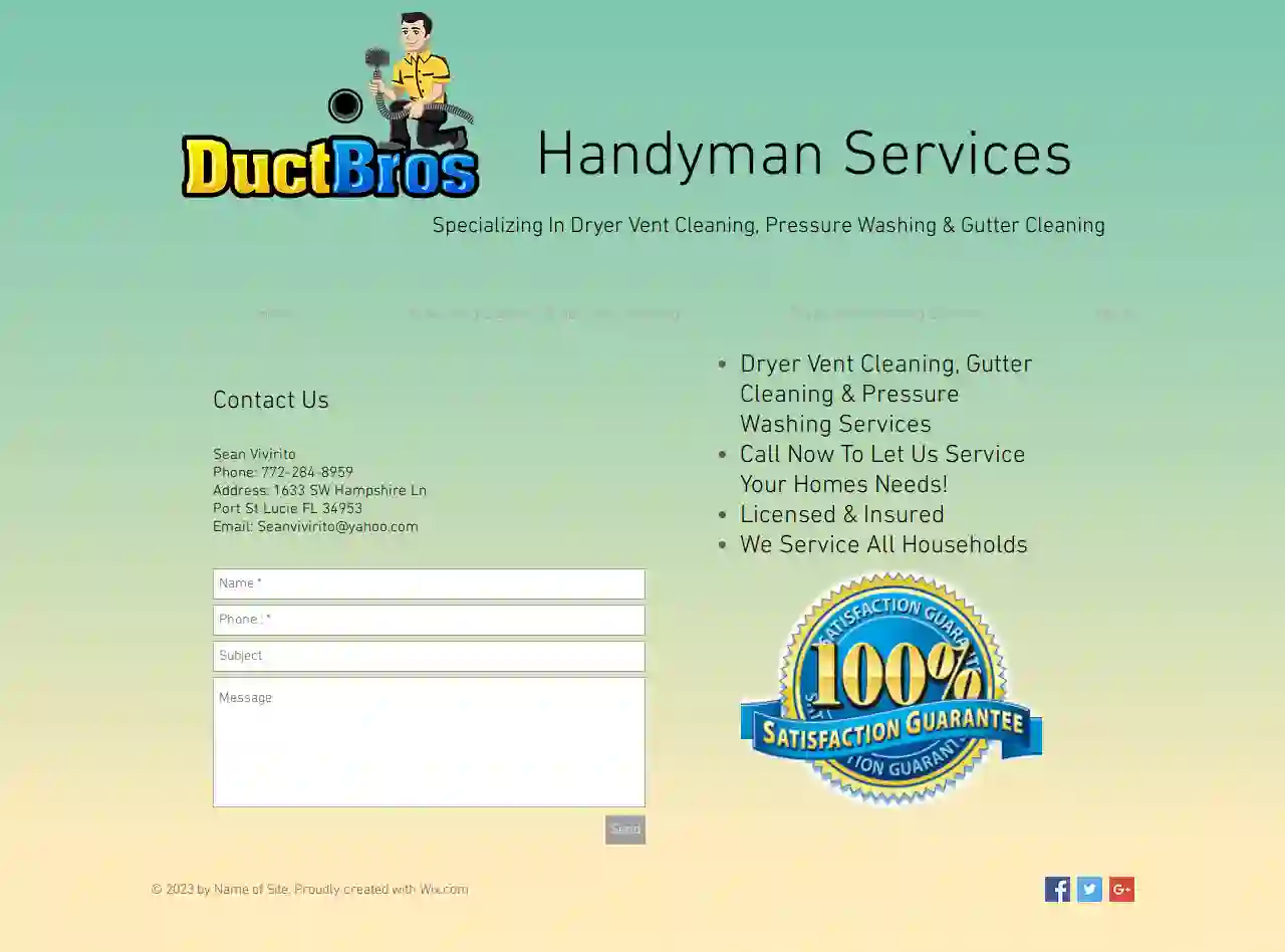 Specializing In Dryer Vent Cleaning, Pressure Washing & Gutter Cleaning