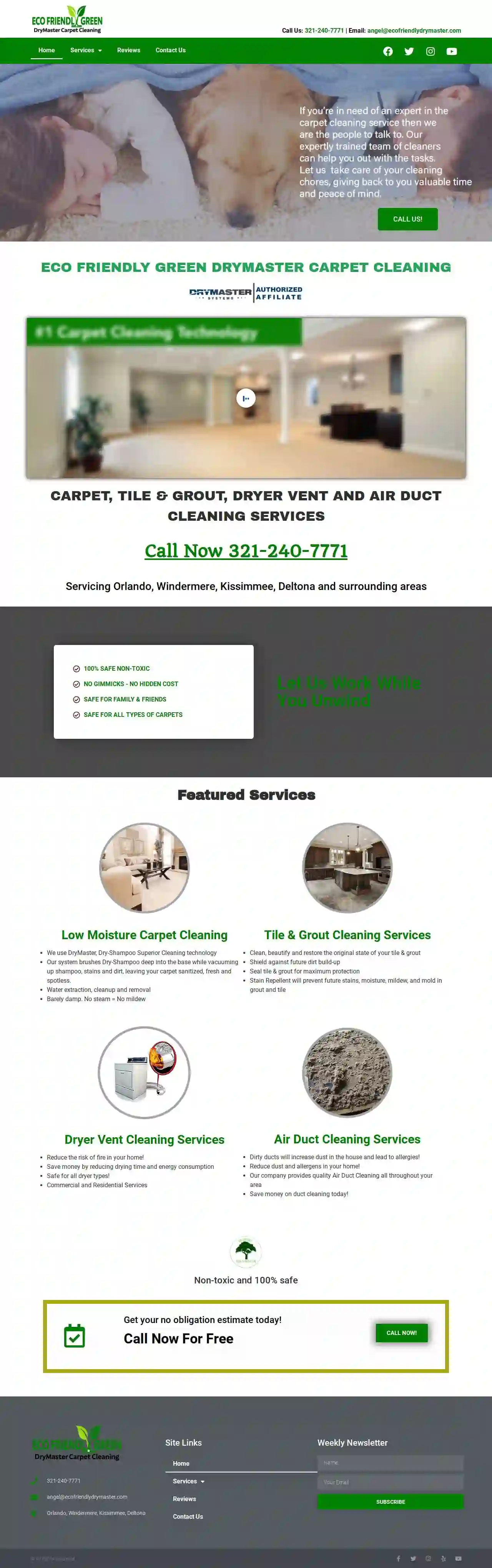 Eco Friendly Green DryMaster Carpet Cleaning