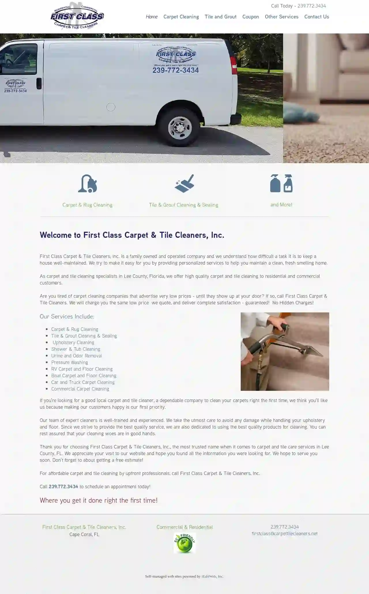 First Class Carpet & Tile Cleaners, Inc.