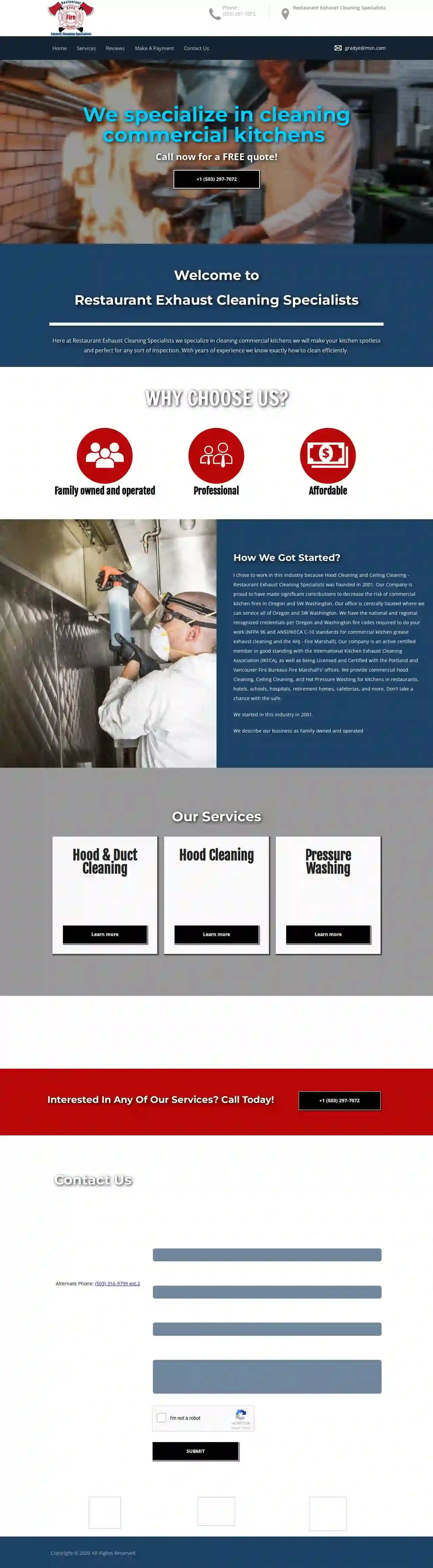 Restaurant Exhaust Cleaning Specialists