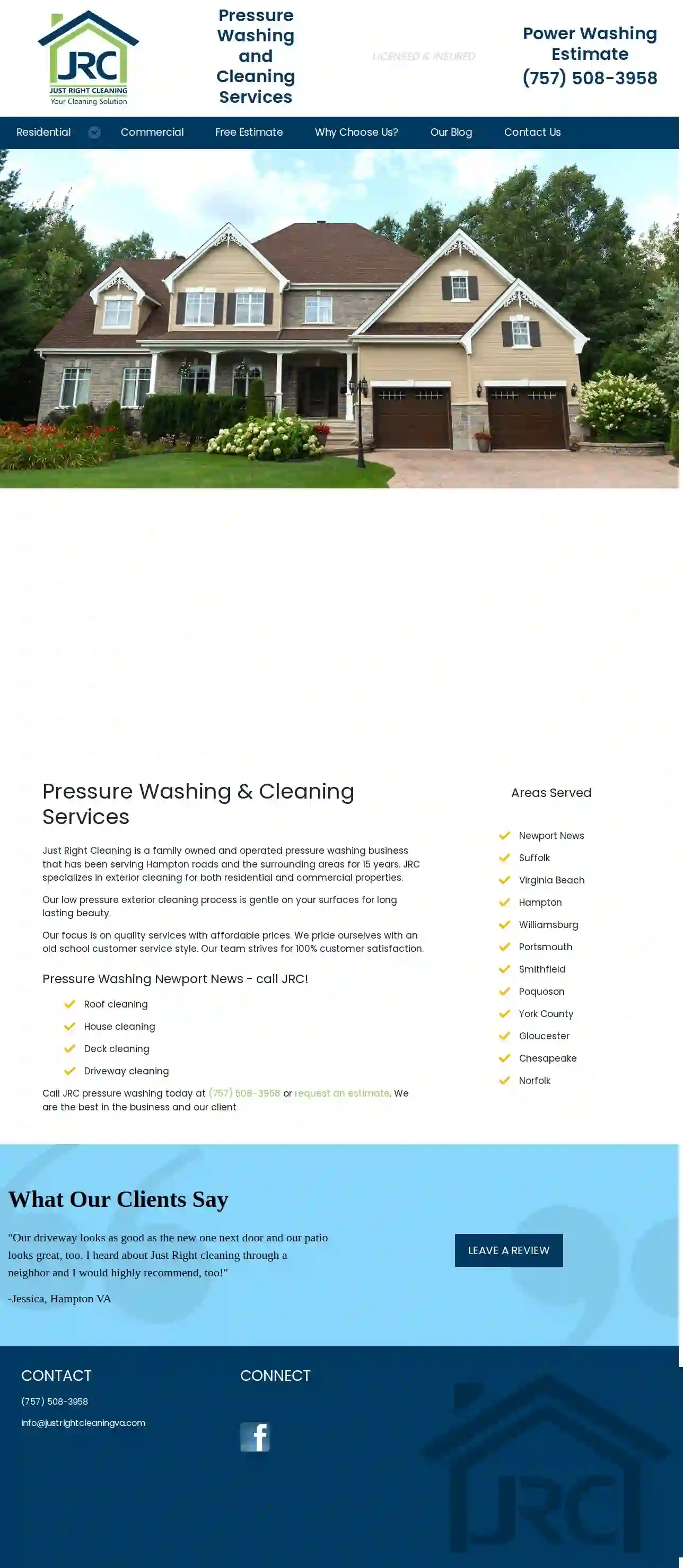 Just Right Cleaning | Roof Stain Cleaning, House Washing, Pressure Washing & Gutter Cleaning