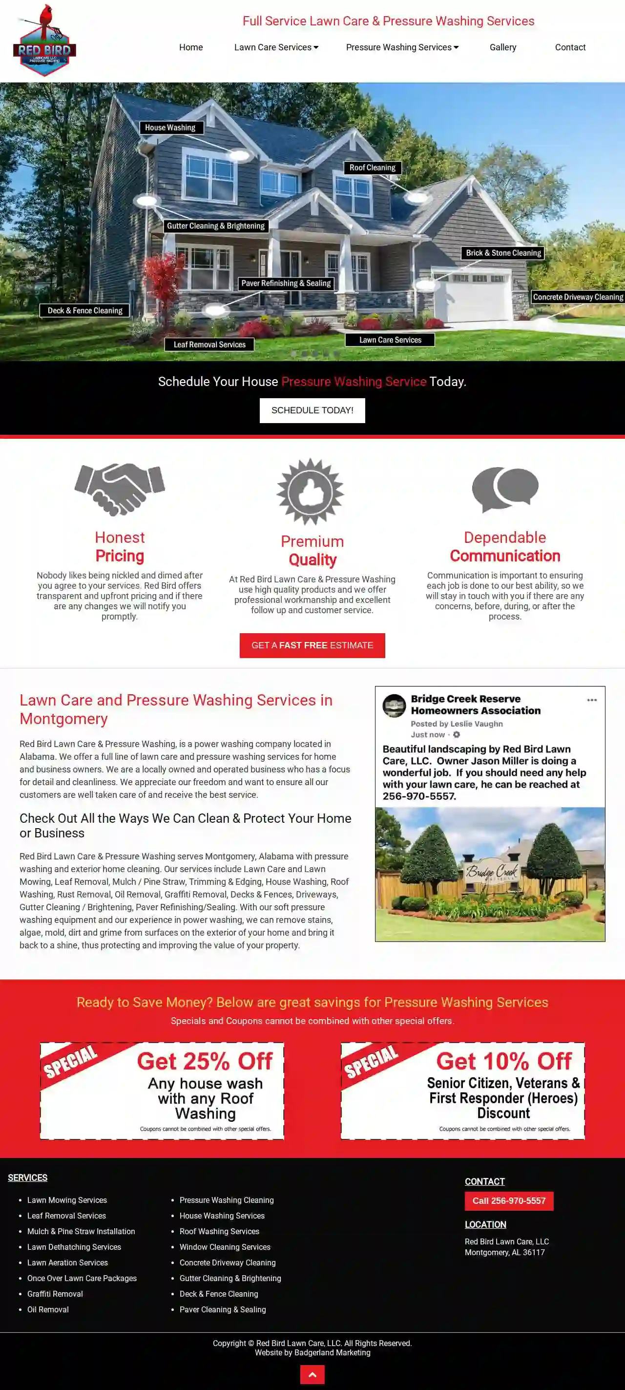 Red Bird Lawn Care, LLC & Pressure Washing