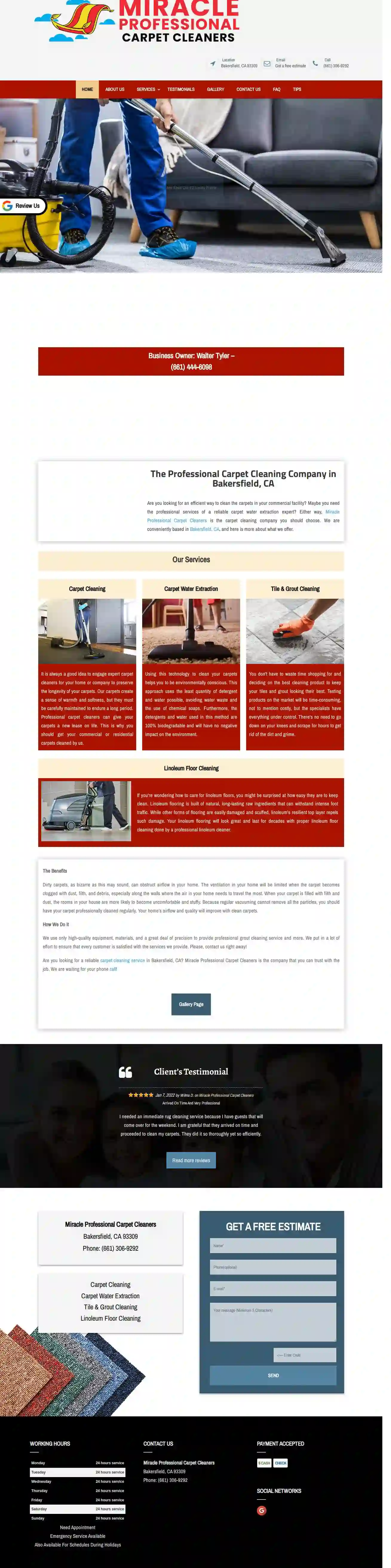 Miracle Professional Carpet Cleaners - Professional Linoleum Floor Cleaning & Carpet Cleaning Service