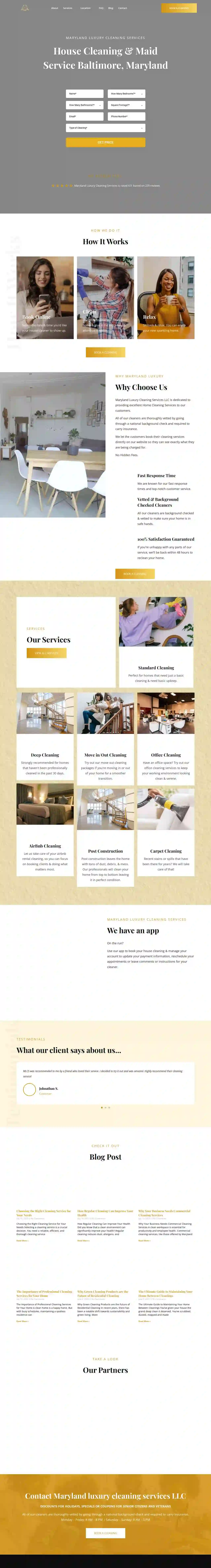 Maryland Luxury Cleaning Services