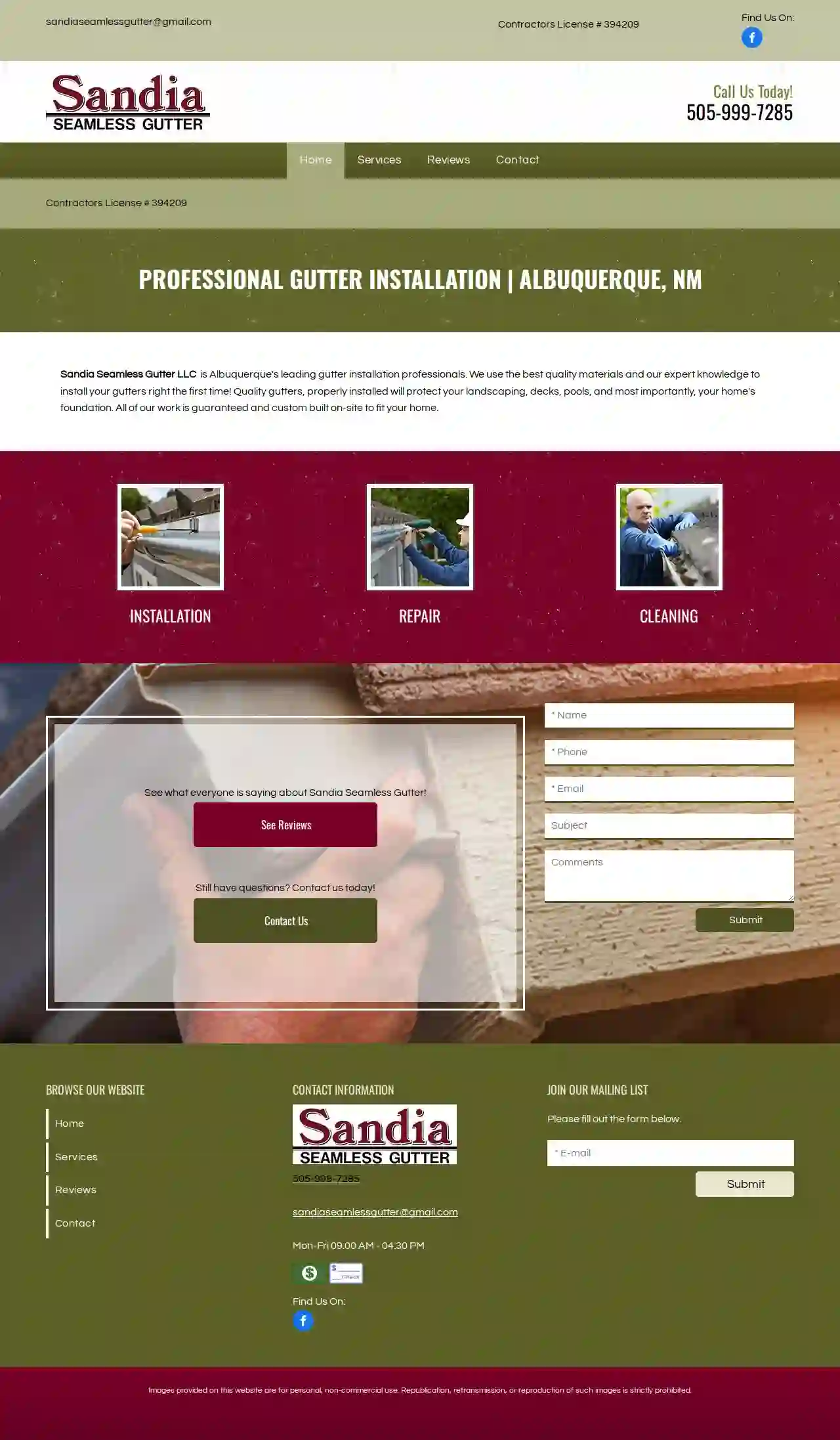 Sandia Seamless Gutters llc