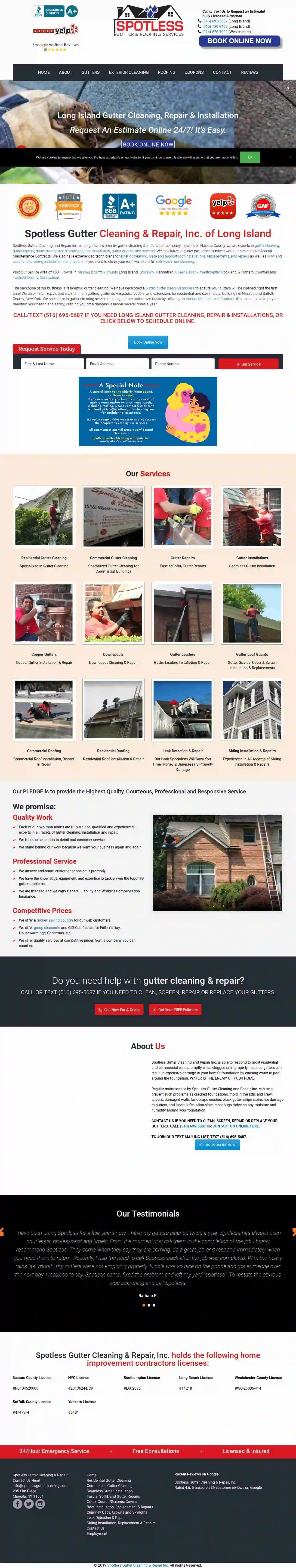 Spotless Gutter Cleaning & Repair, Inc.