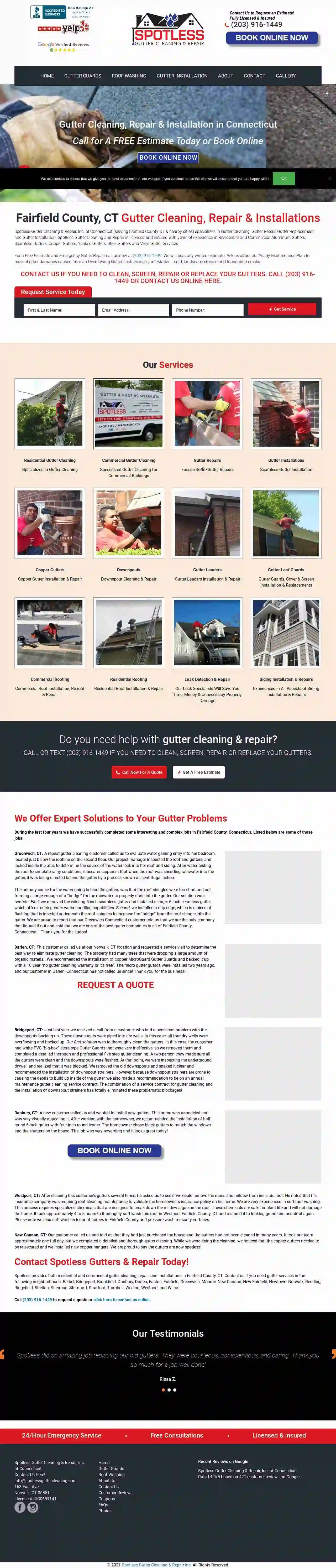 Spotless Gutter Cleaning & Repair, Inc. of Ct.