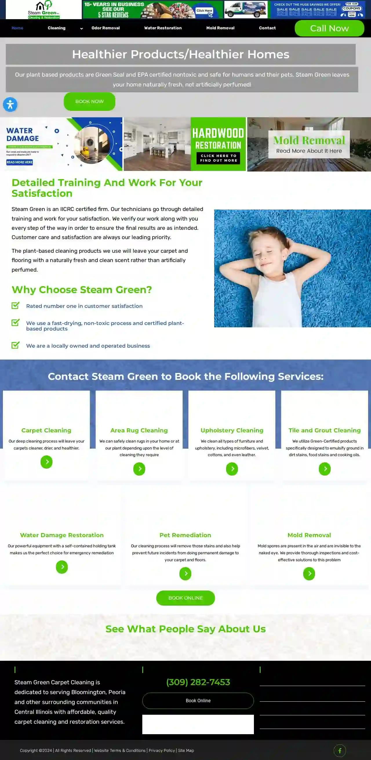 Steam Green Carpet Cleaning and Restoration