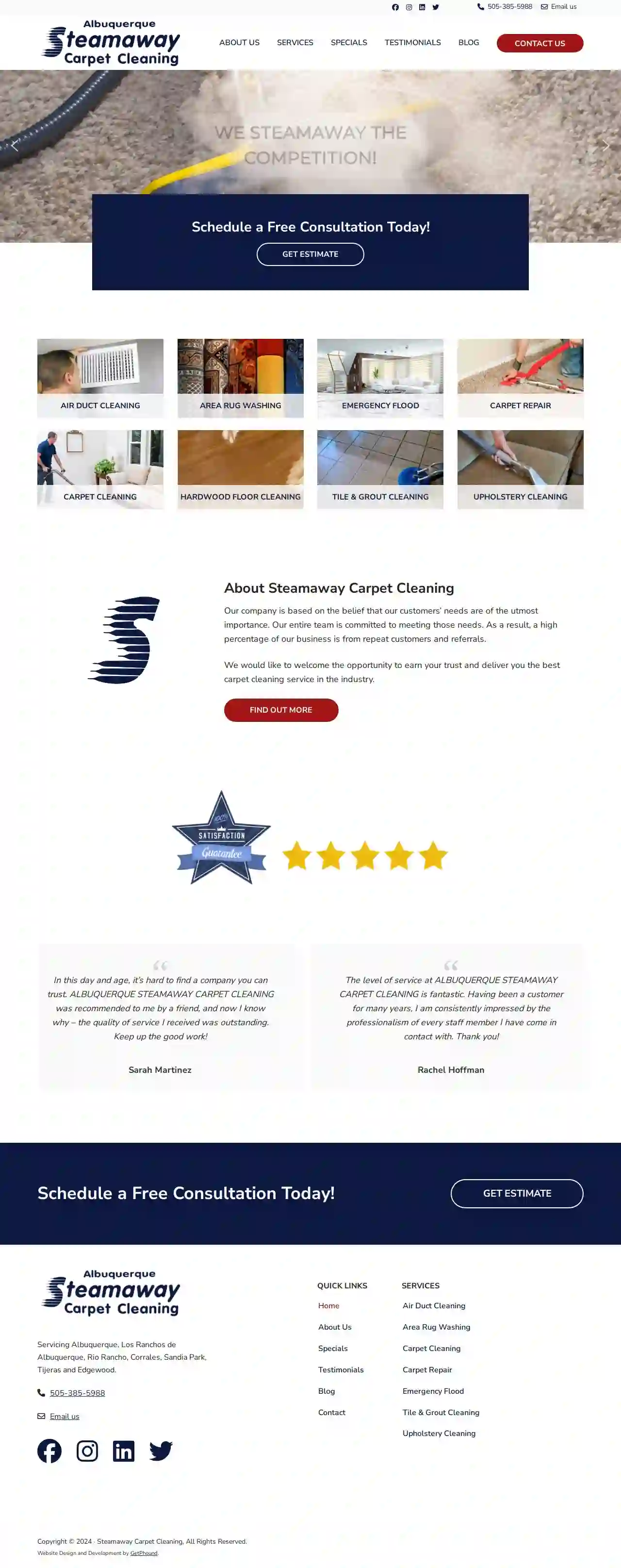 Albuquerque Steamaway Carpet Cleaning, Upholstery Cleaning & Tile and Grout Cleaning