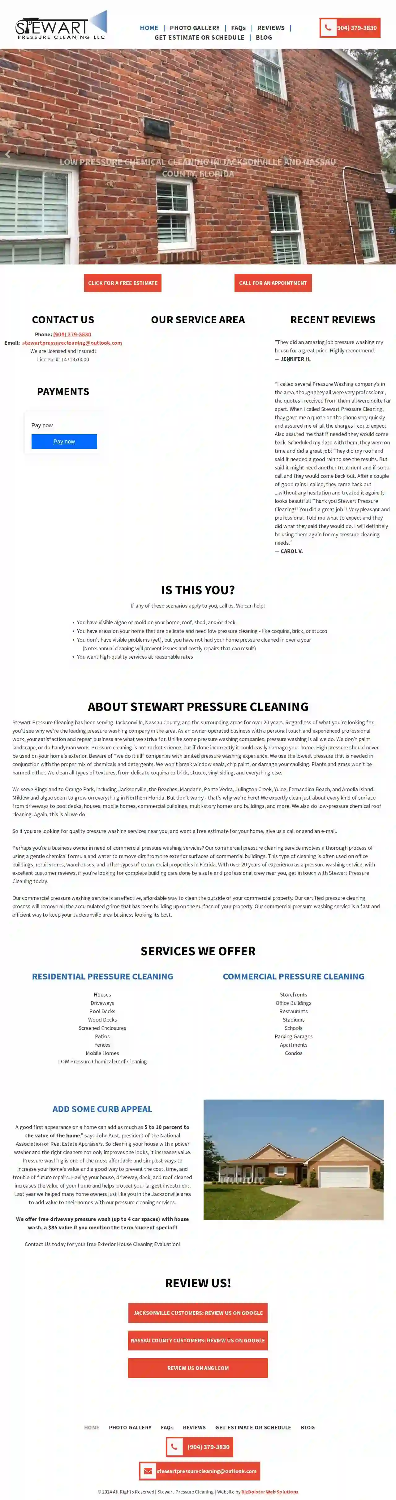 Stewart Pressure Cleaning - Serving the Jacksonville area