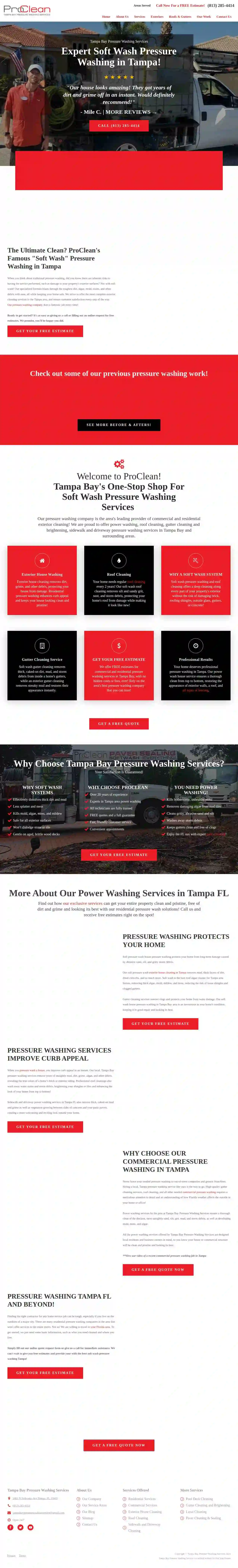 Pro Clean Tampa Bay Pressure Washing Services