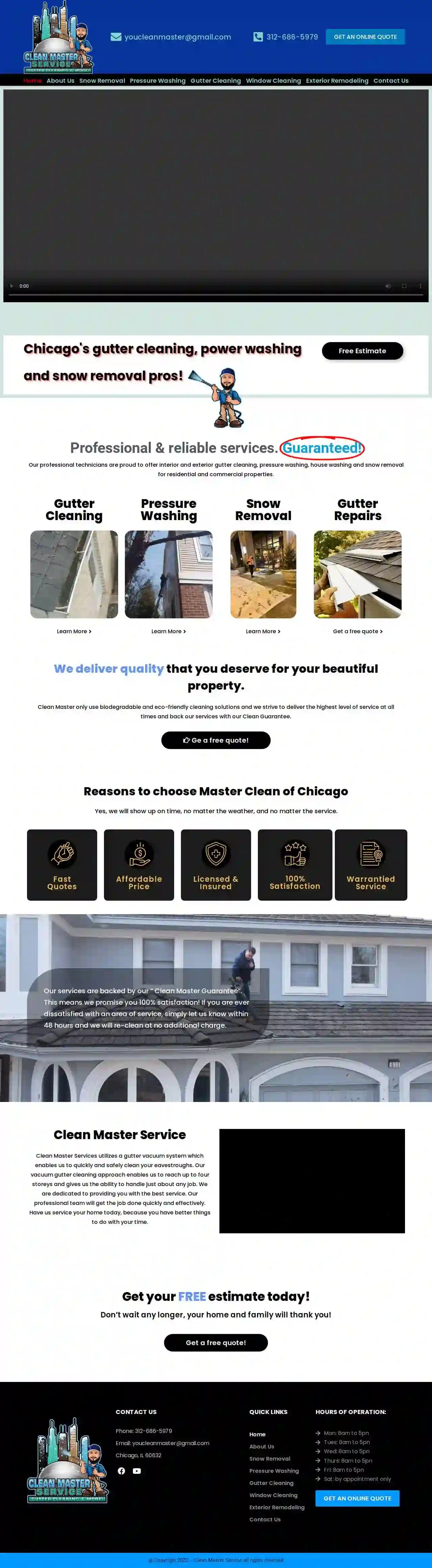 Clean Master Service Chicago Llc. Snow removal,Gutters cleaning , Windows cleaning and More