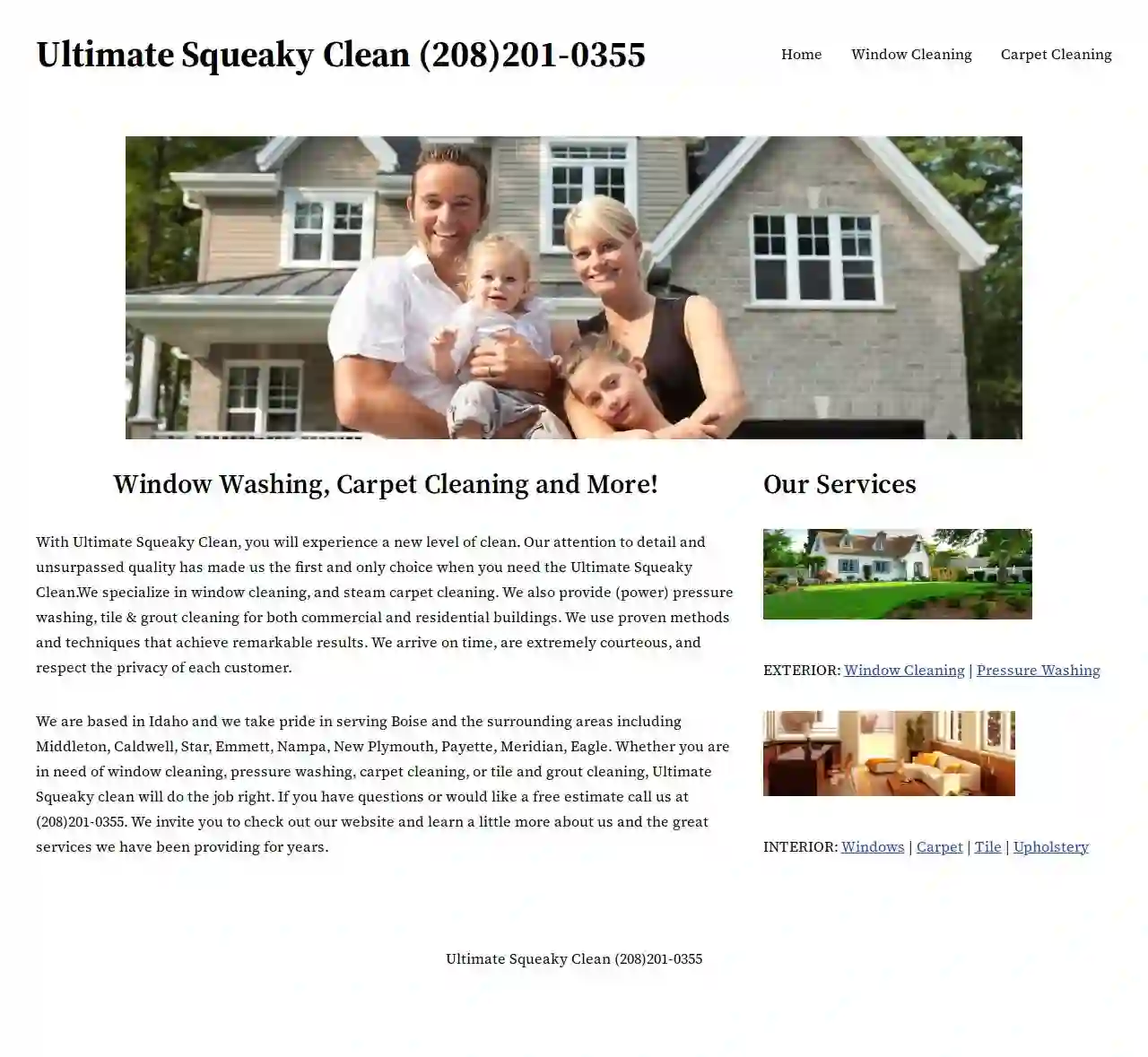 Ultimate Squeaky Clean- Window and Carpet Cleaning