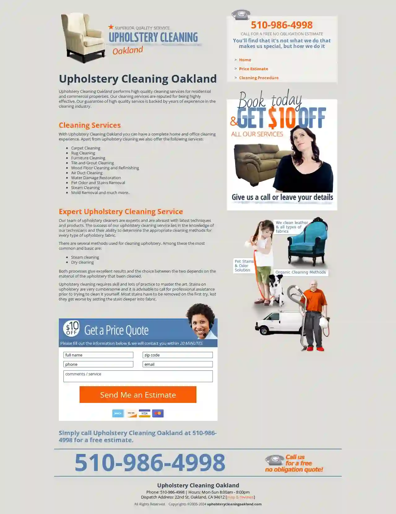 Upholstery Cleaning Oakland